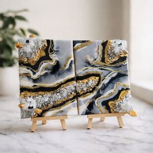 Resin Geode Art on Canvas